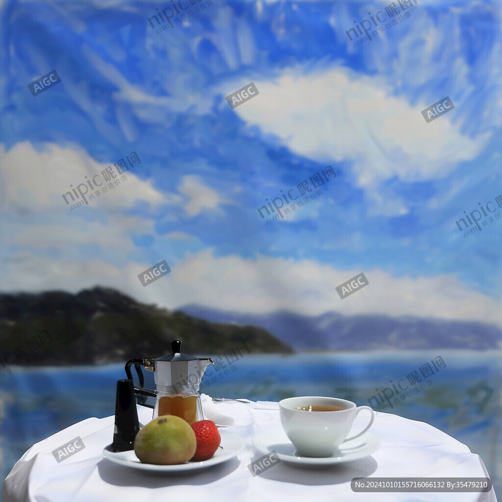 咖啡厅油画