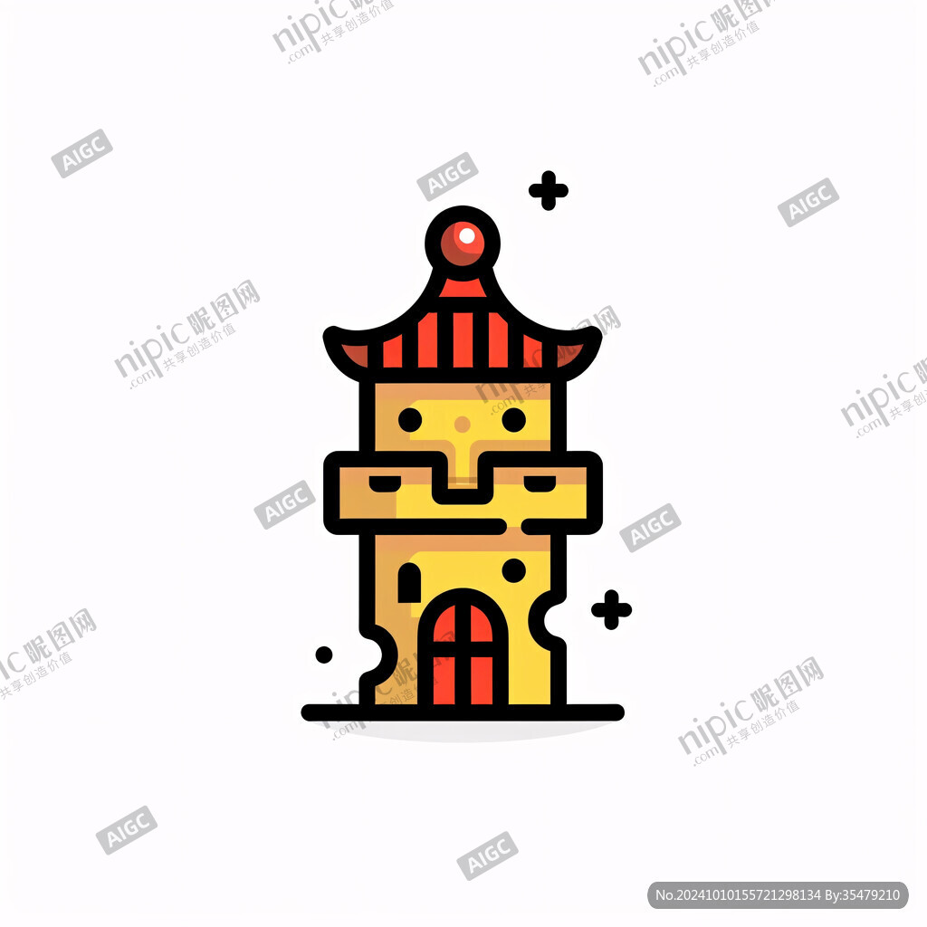 古建筑创意图标