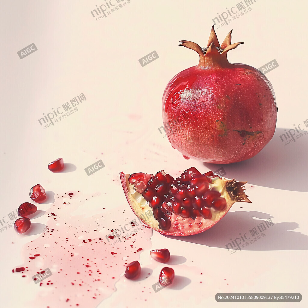 突尼斯软籽石榴插画