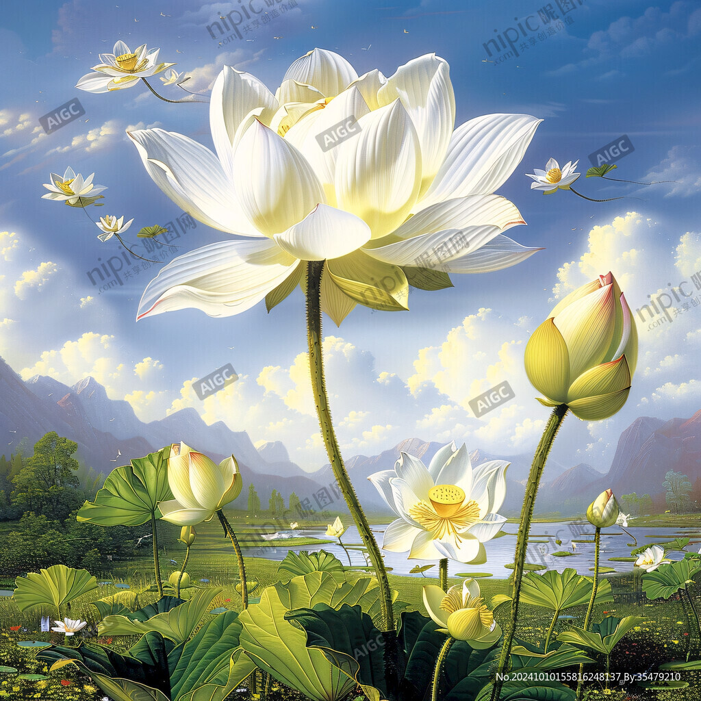 3d荷花背景
