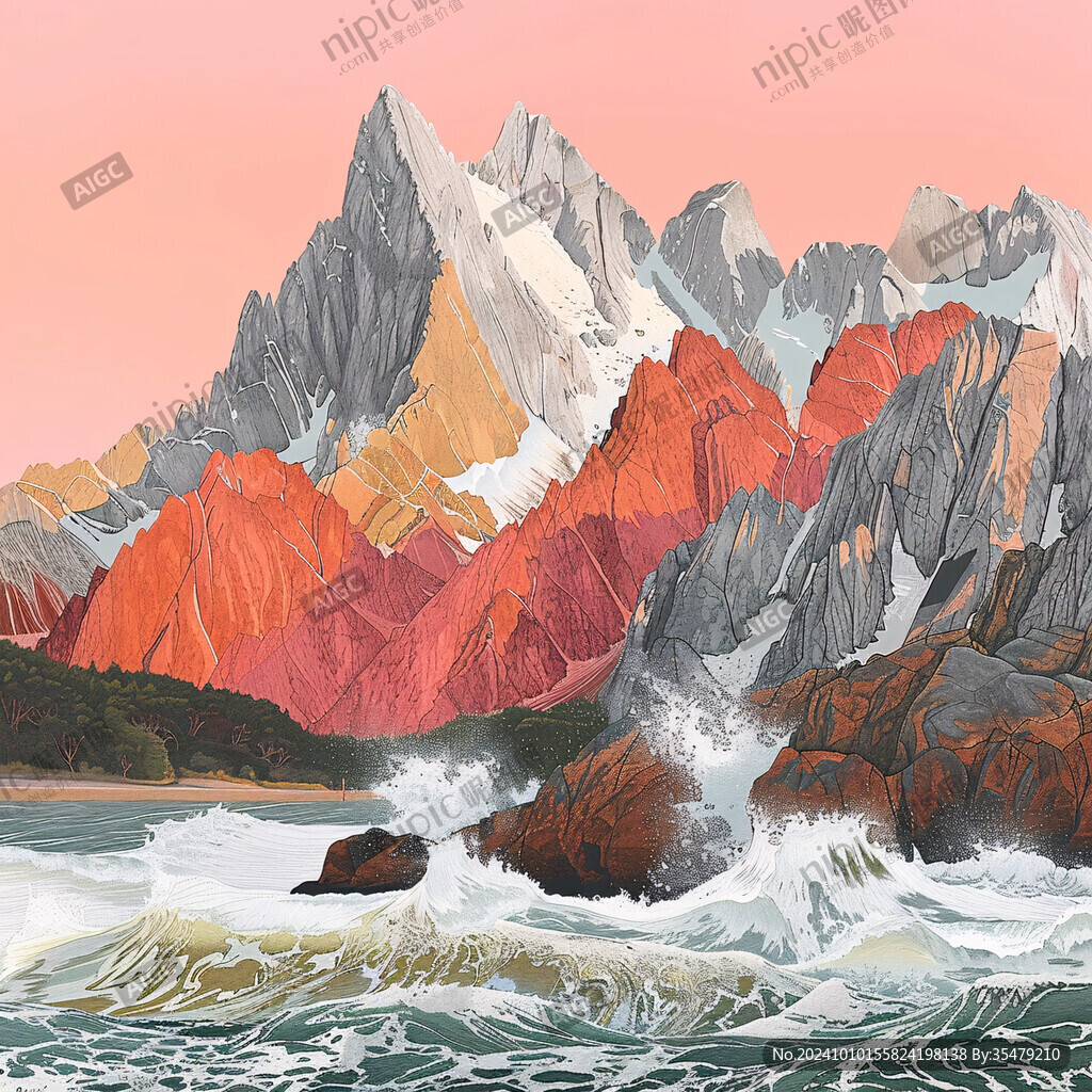 新西兰彩绘山水水墨