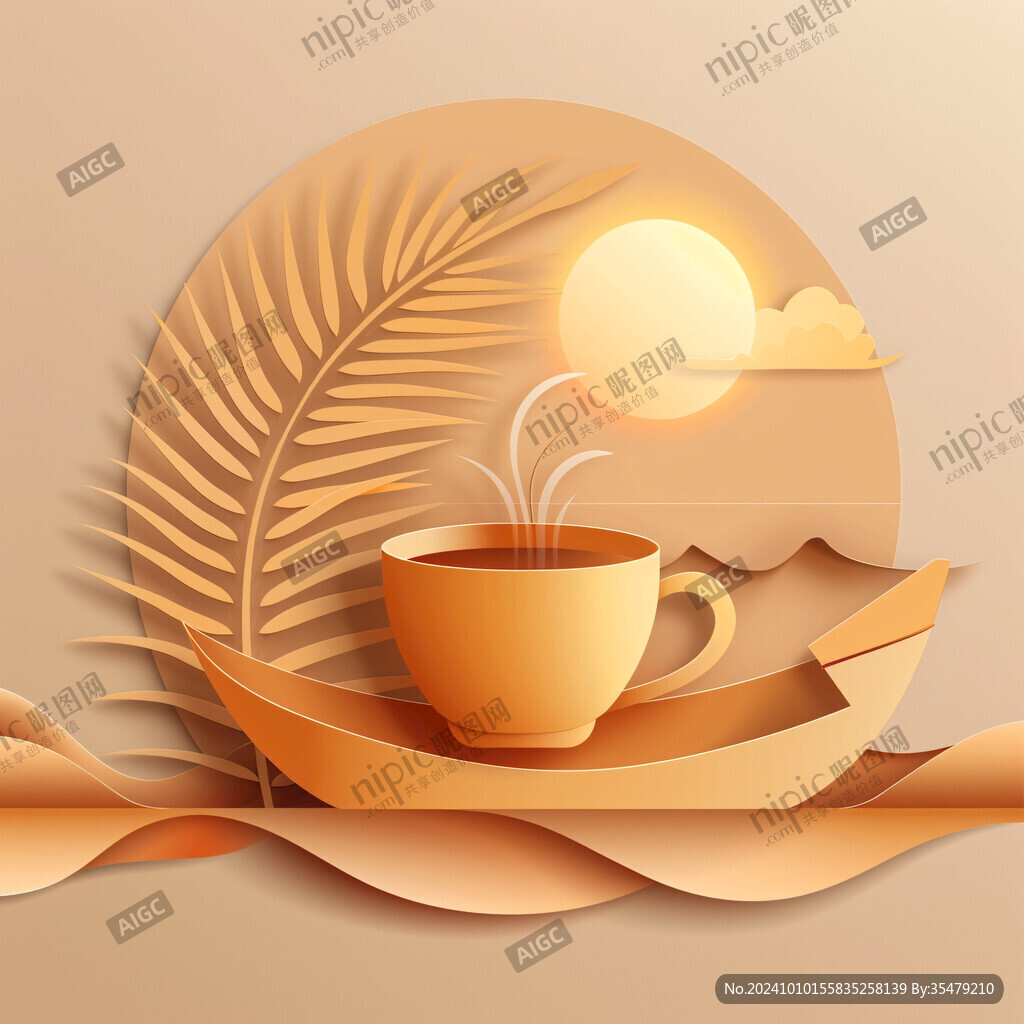 咖啡海报插画设计素材