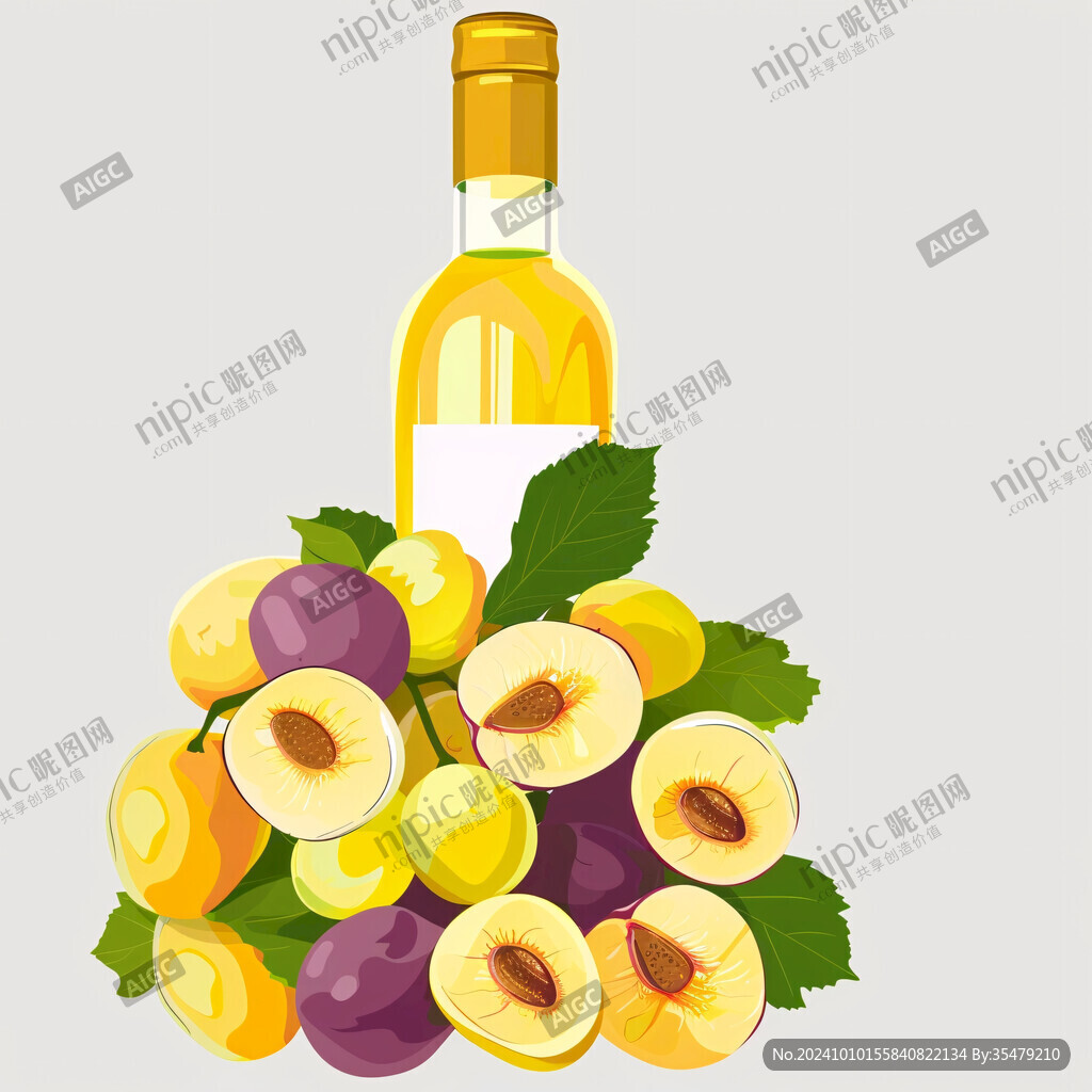 话梅果酒插画