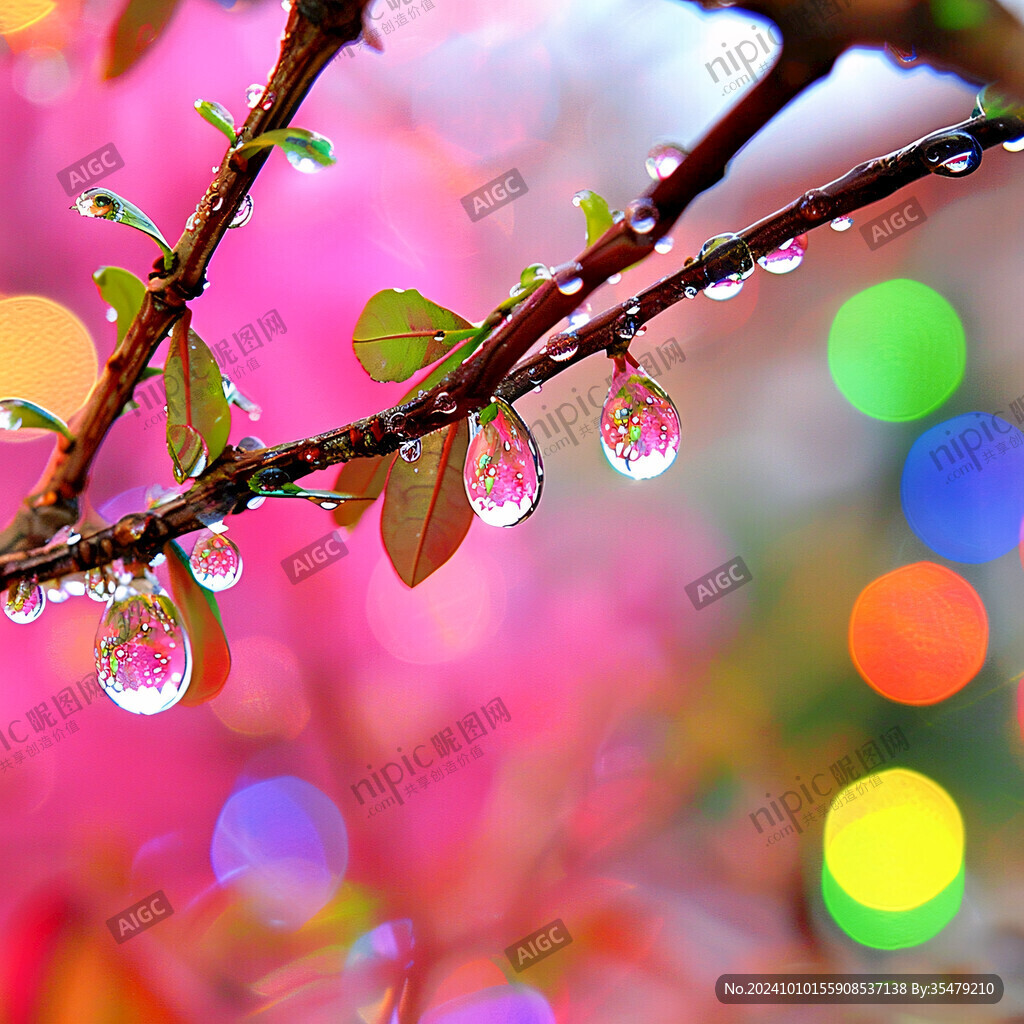 花瓣雨珠