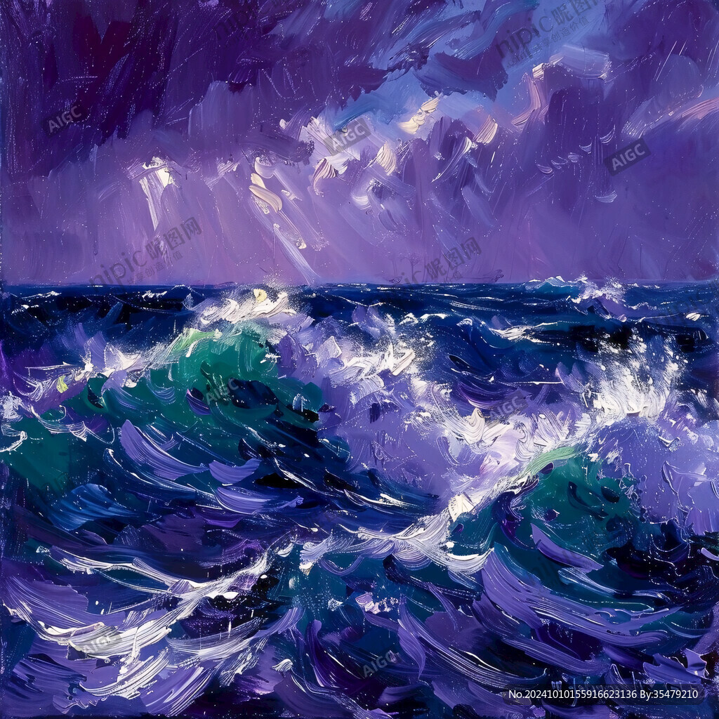 海浪抽象画