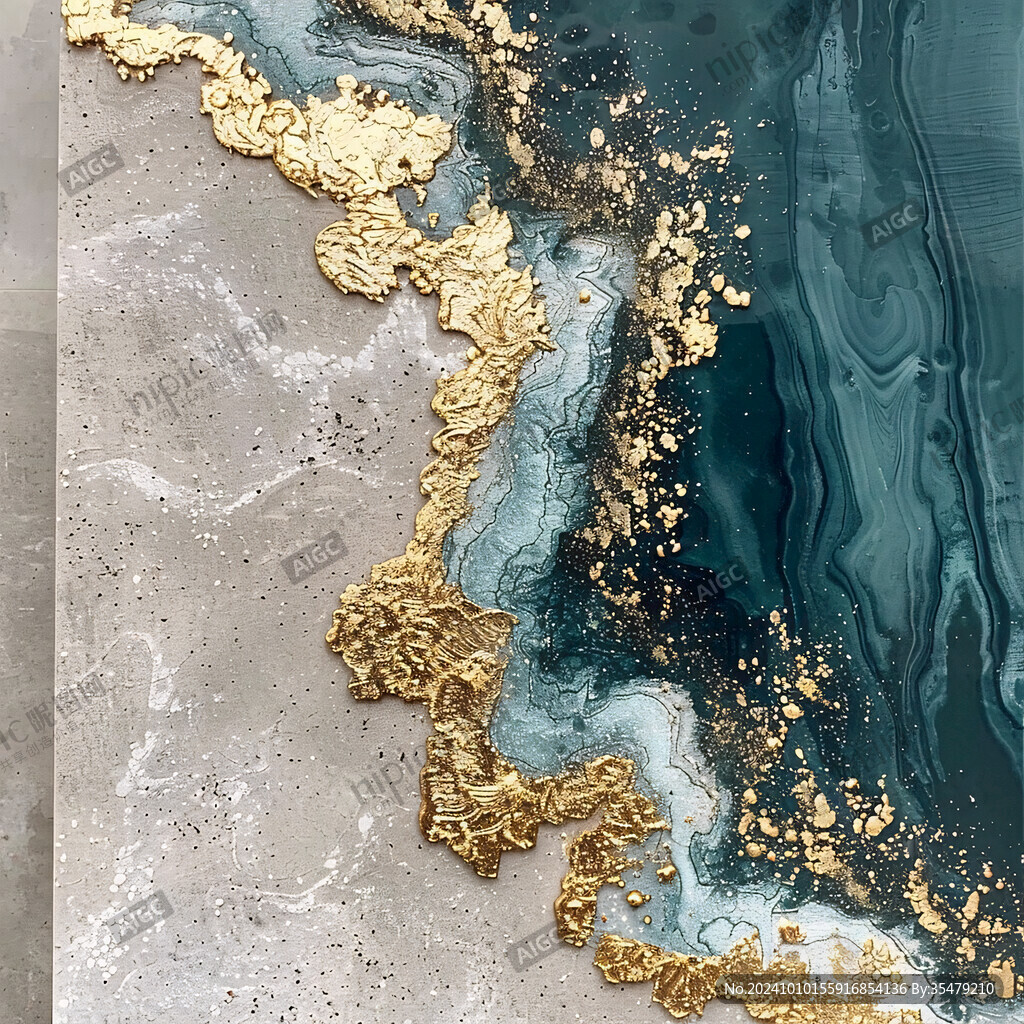 流彩流体浇筑画