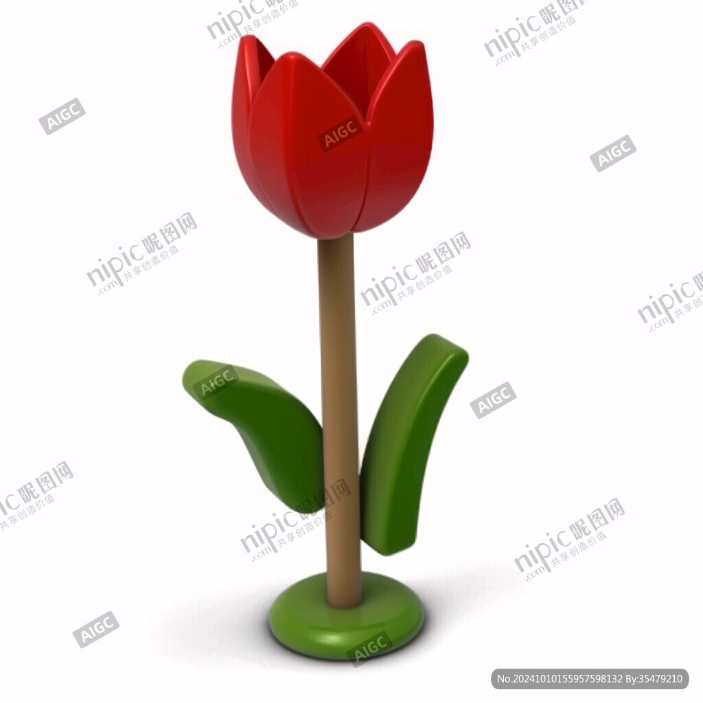 3d红色花