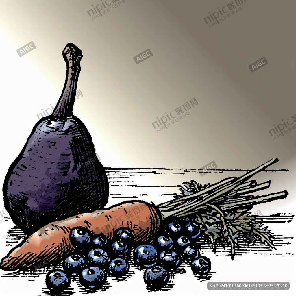 手绘蓝莓斯巴克