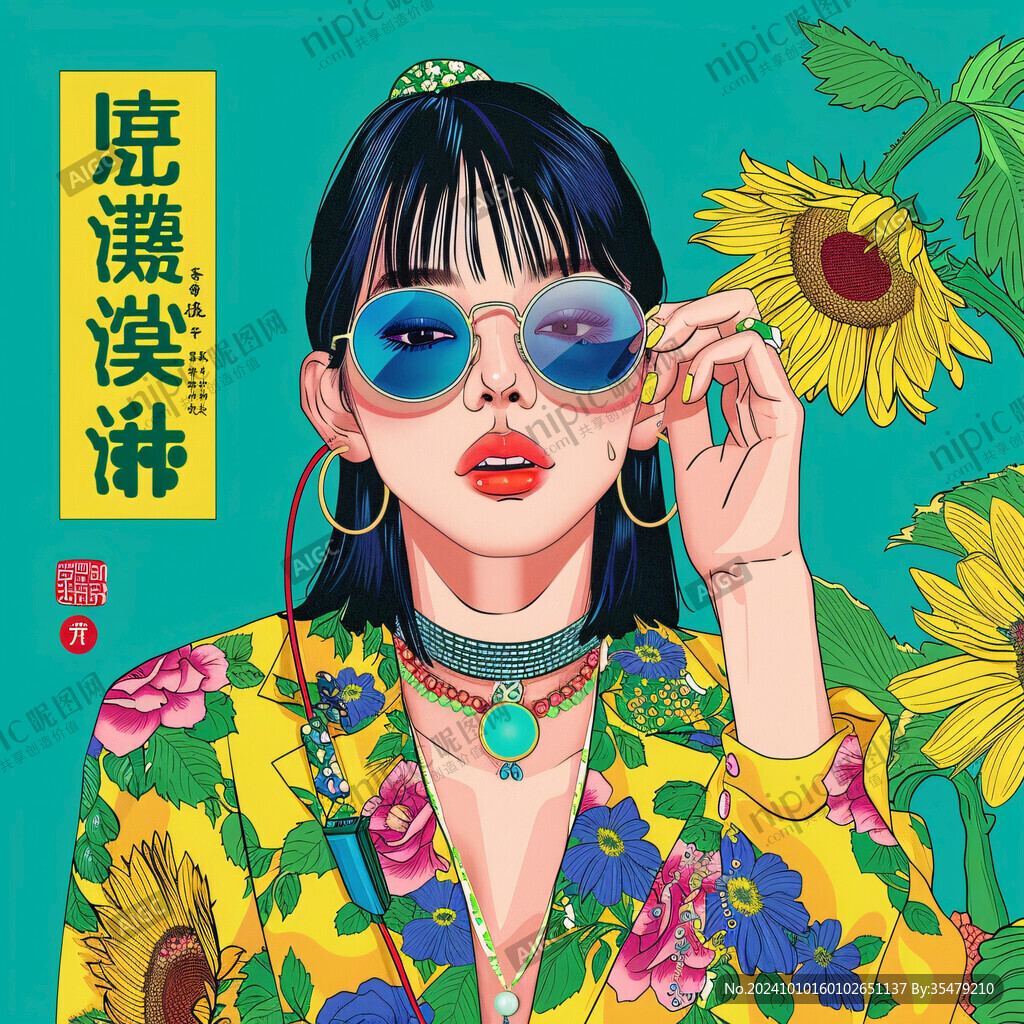 女性国潮插画