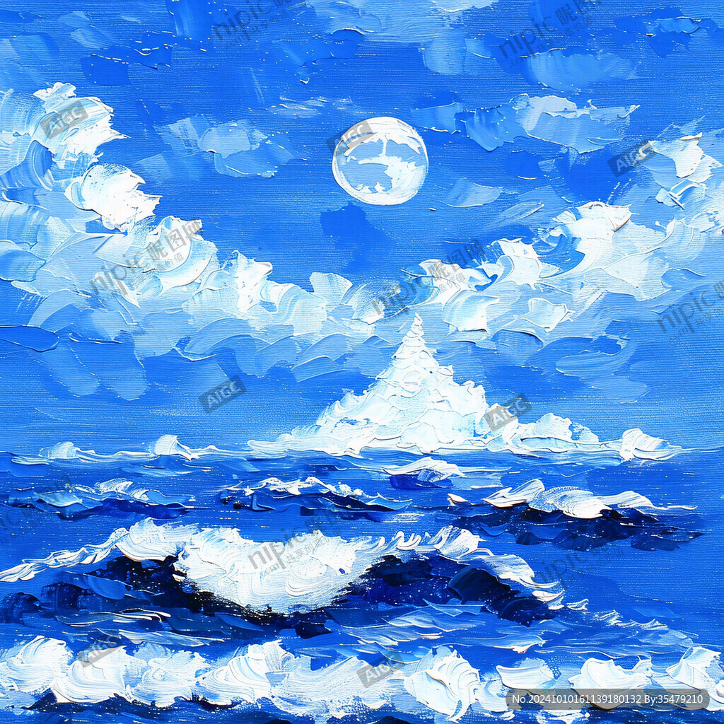 插画海平面