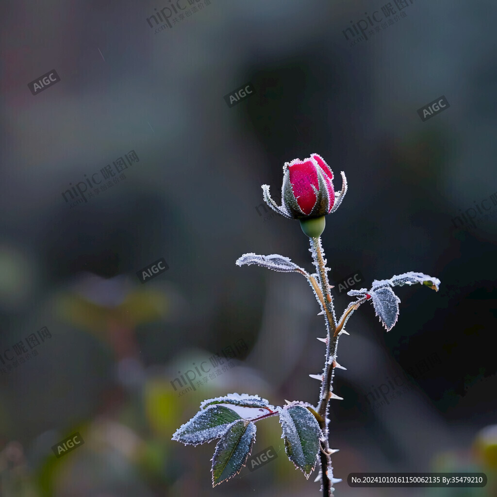 雪后玫瑰花