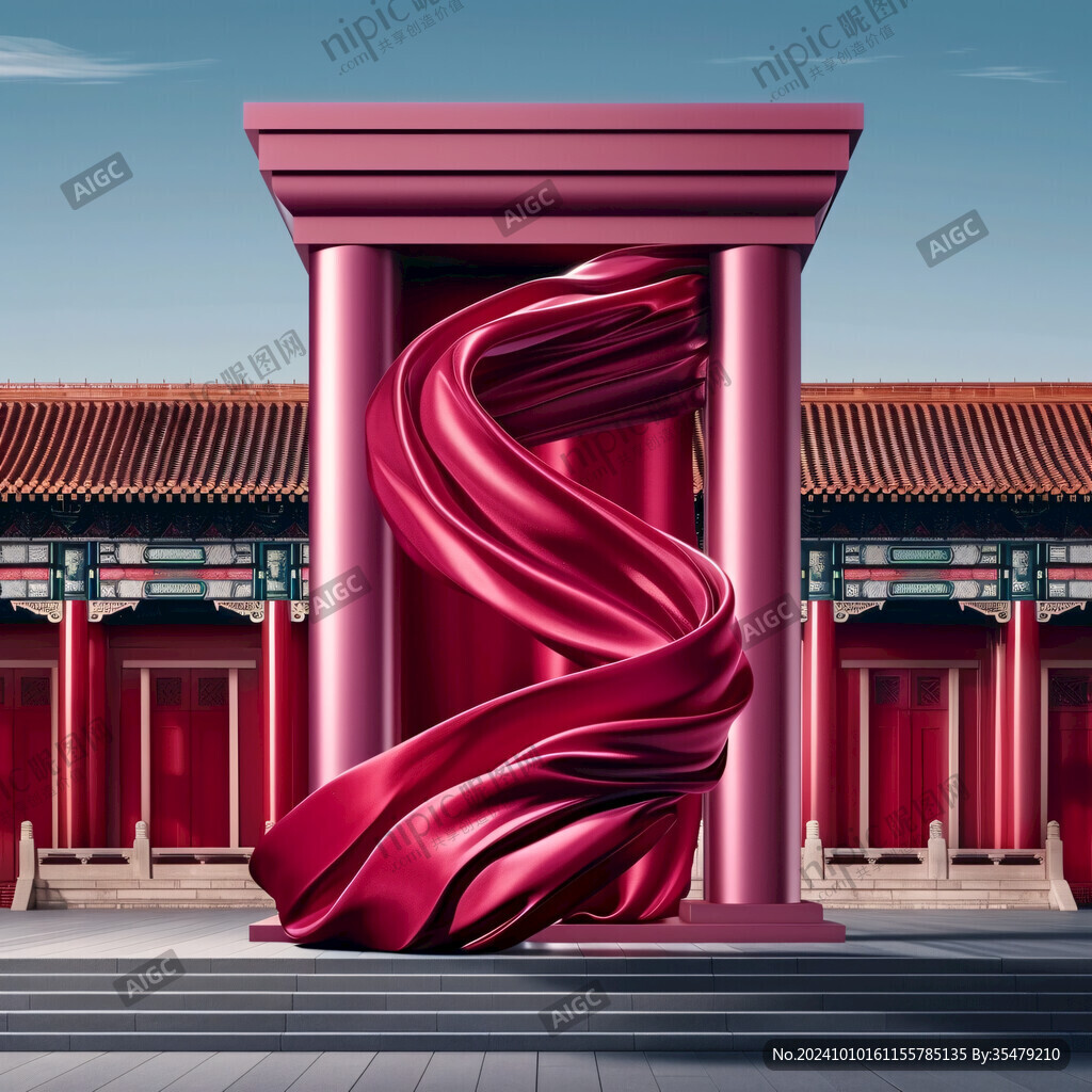 国庆红色门头拱门
