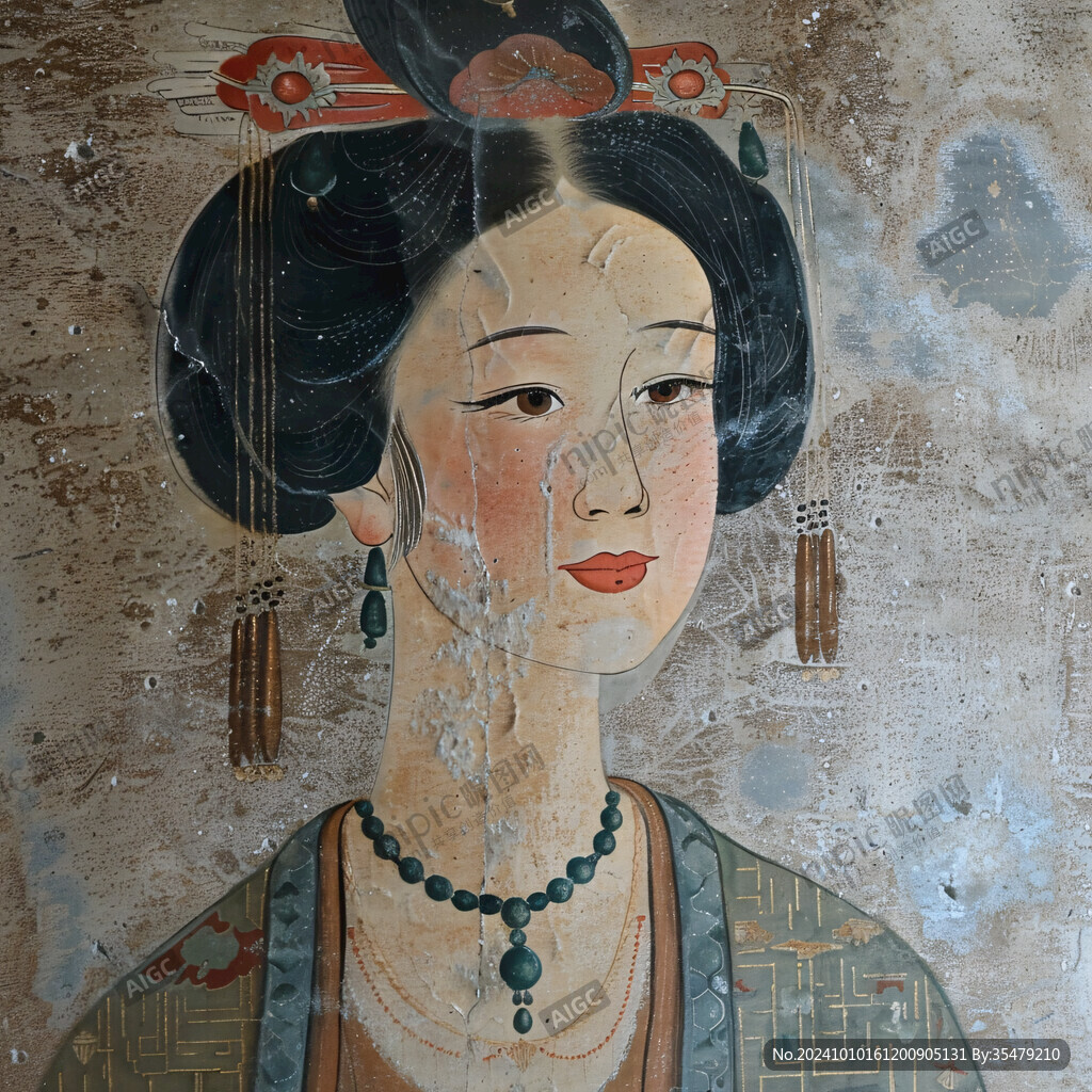 唐代仕女图壁画