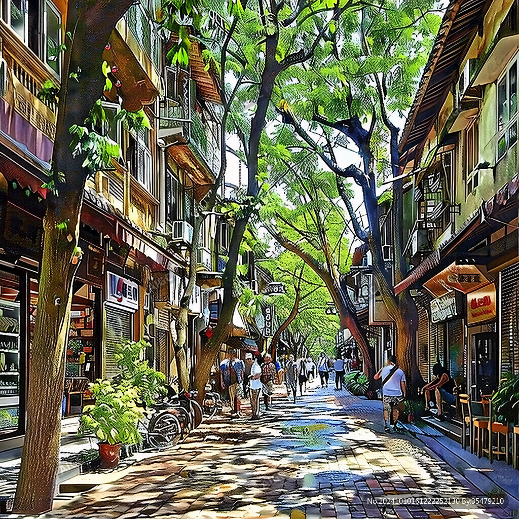 街道风景画