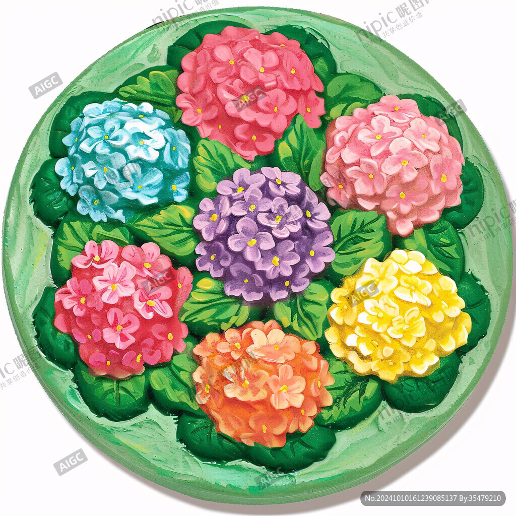 卡通绣球花