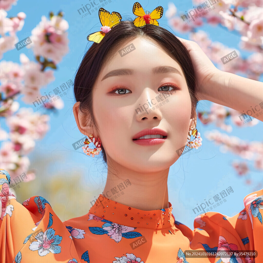 五彩阳光桃花女子