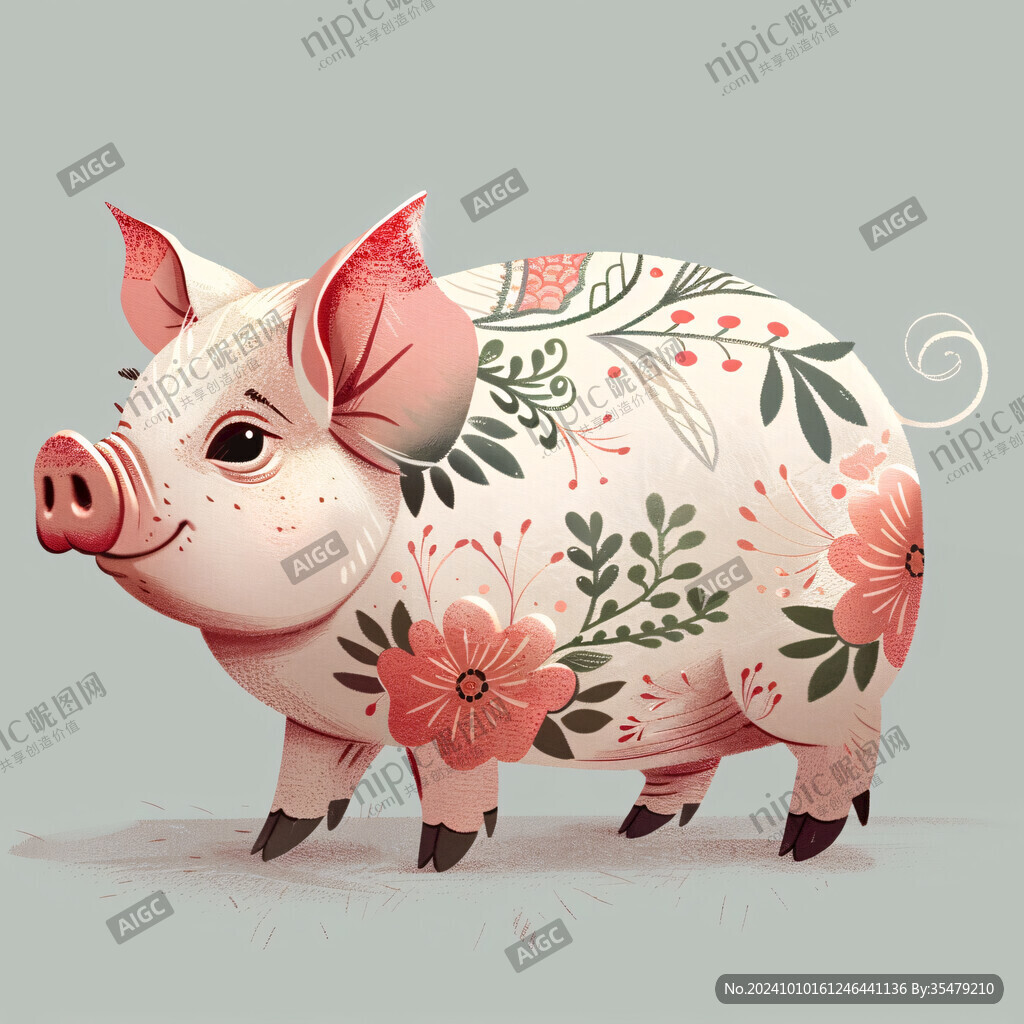 猪插画元素