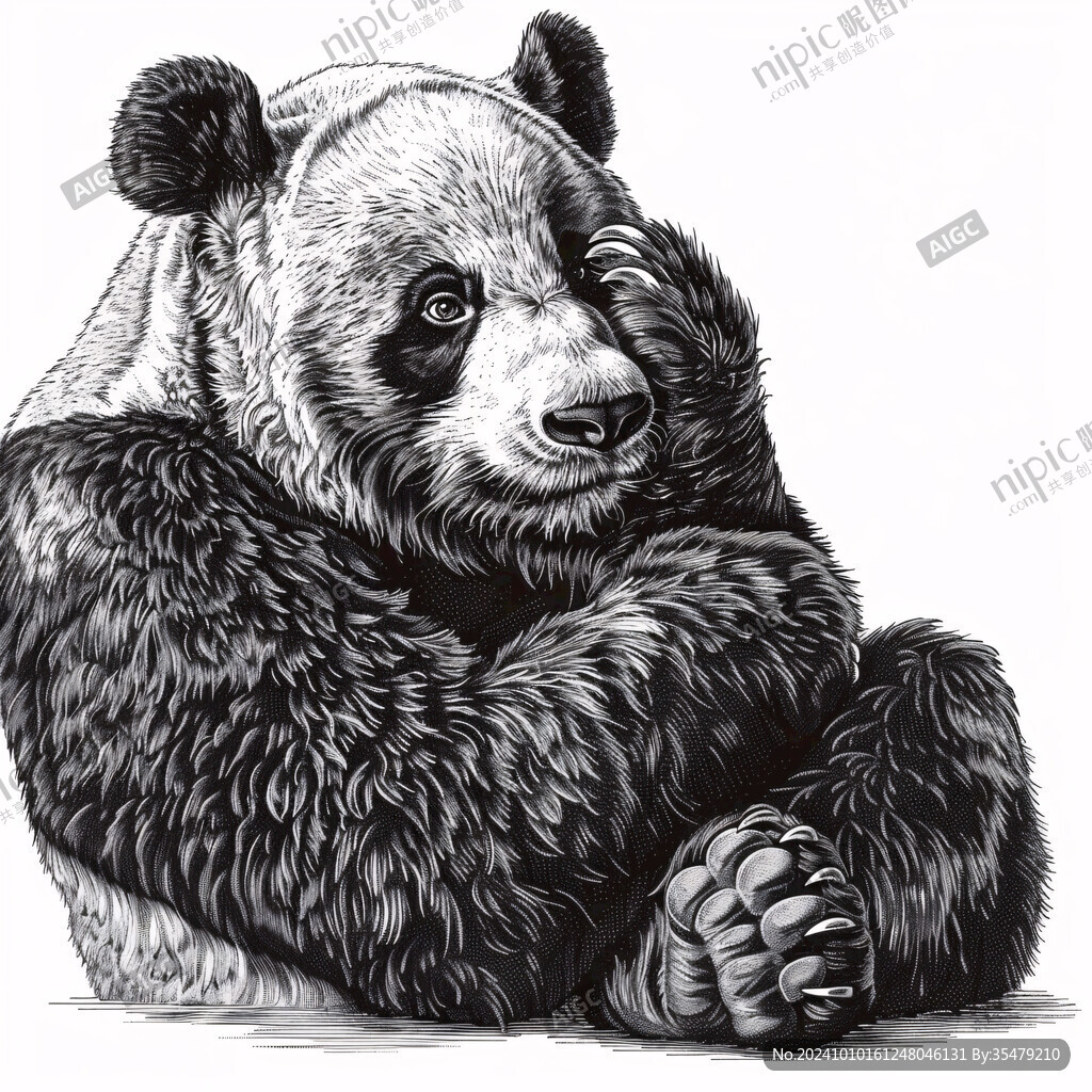 手绘熊插画