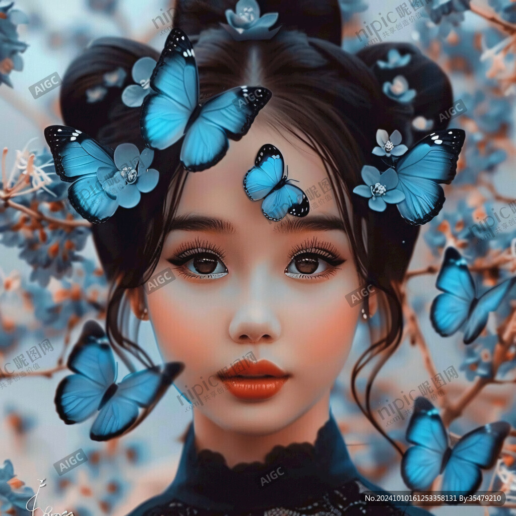 精致女人蝴蝶