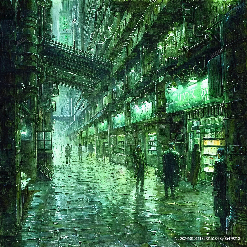 场景赛博插画