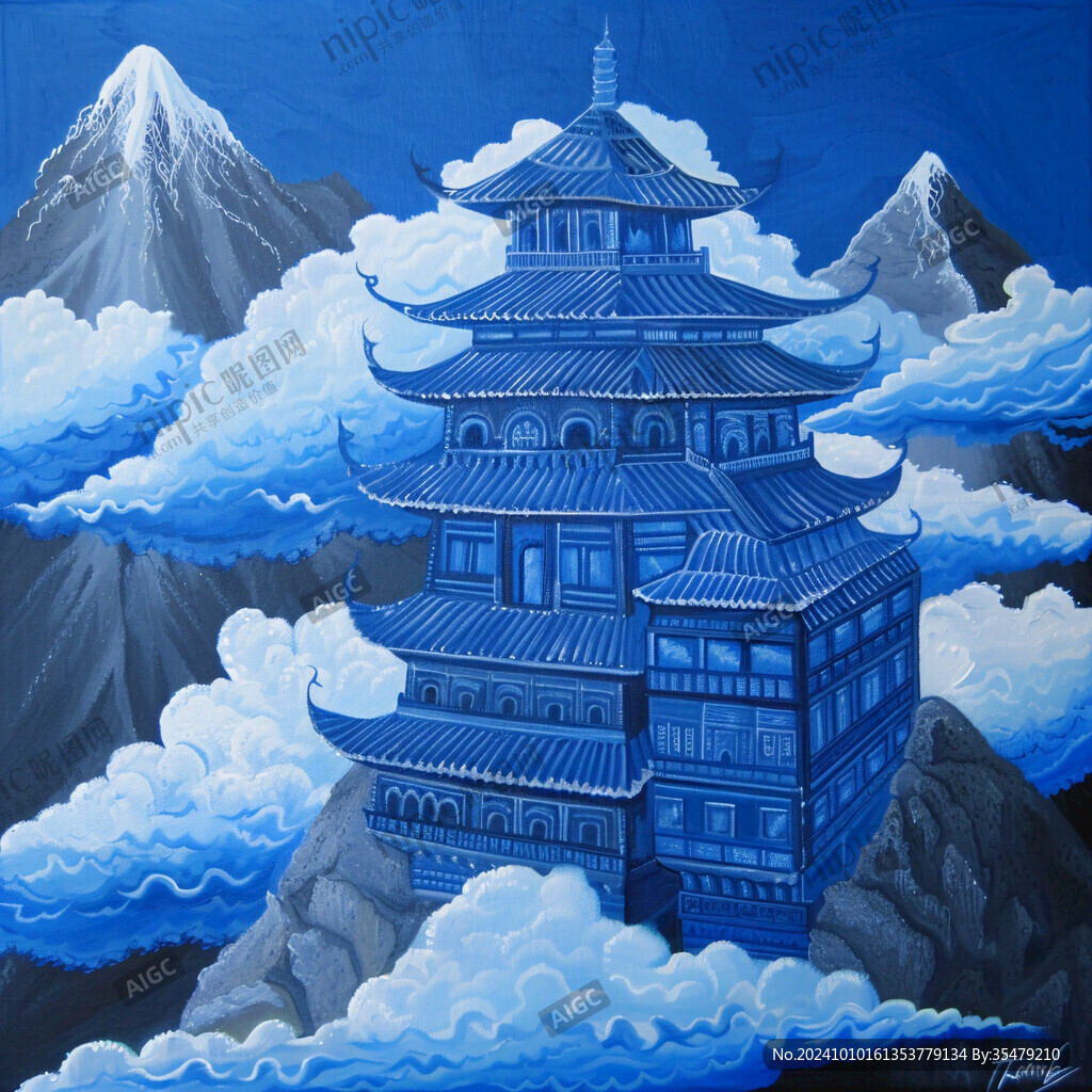 飞英塔插画
