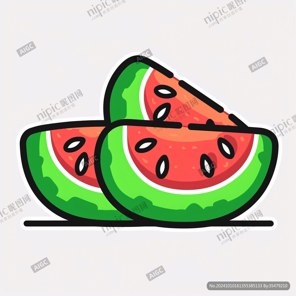 手绘切开的西瓜