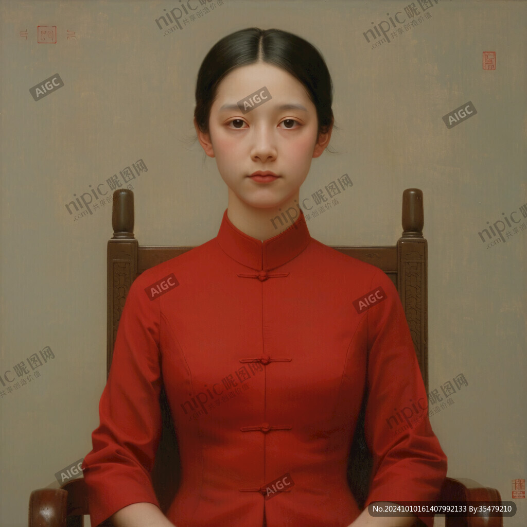 中式婚礼女子坐像