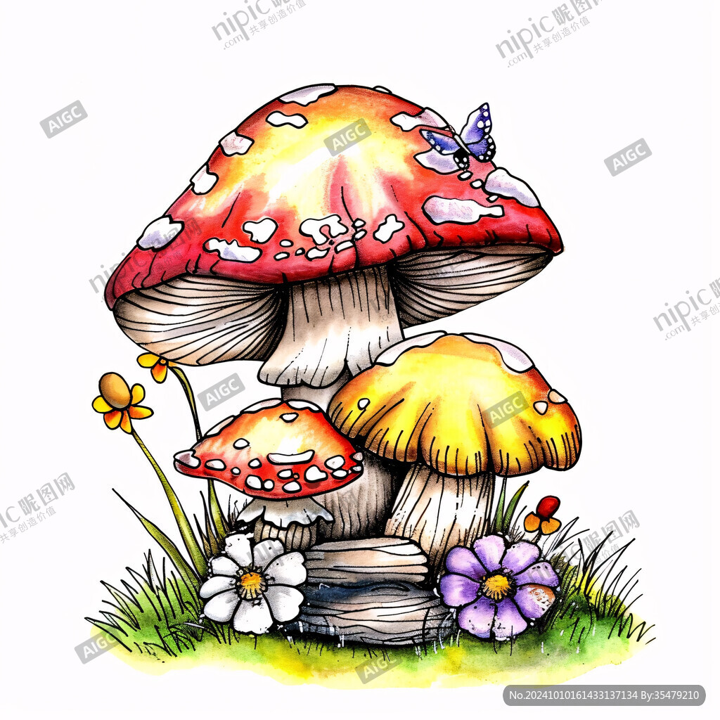 蘑菇手绘插画