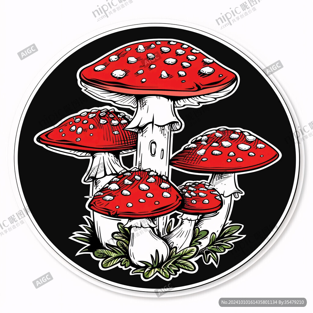 红菇插画手绘