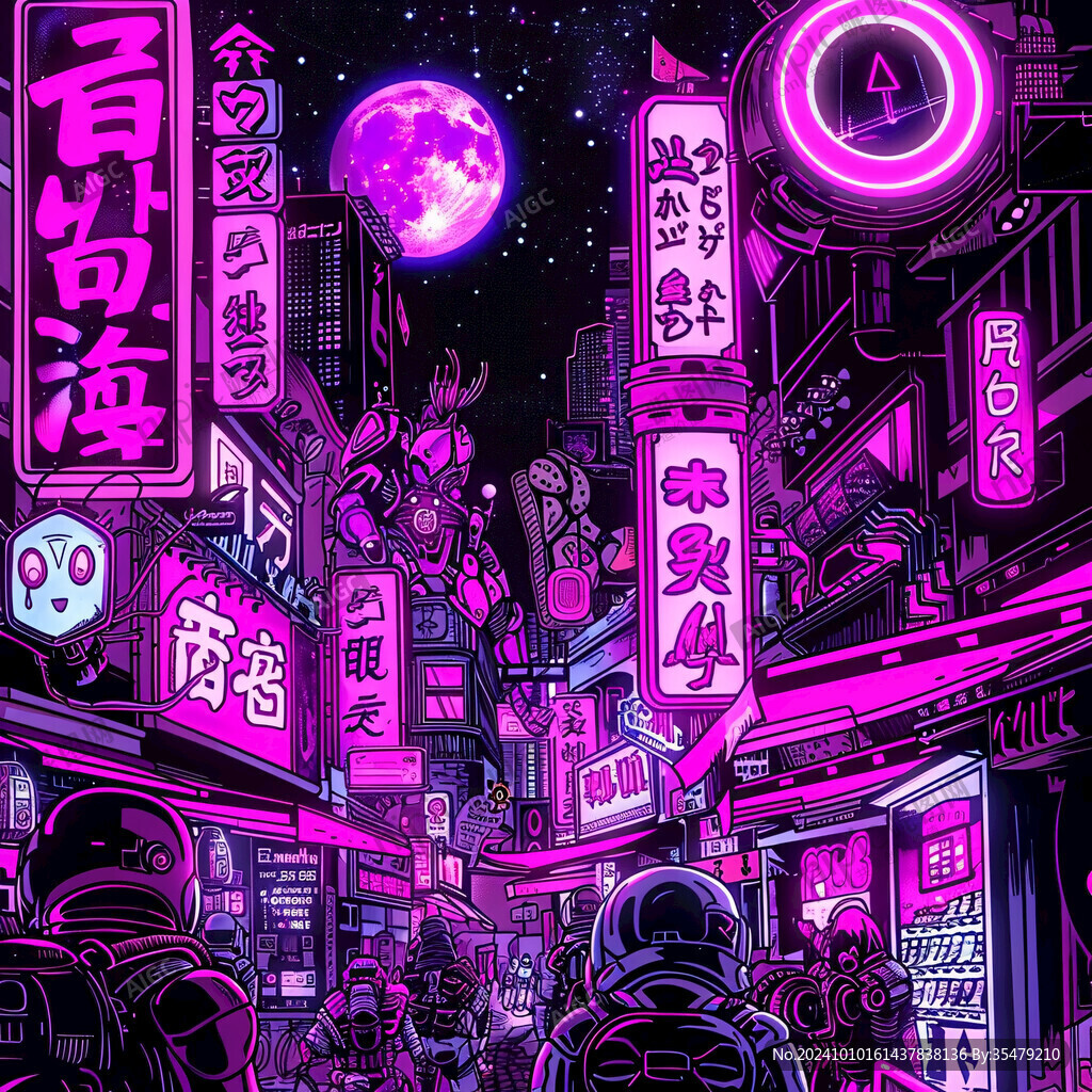 赛博朋克夜市kv
