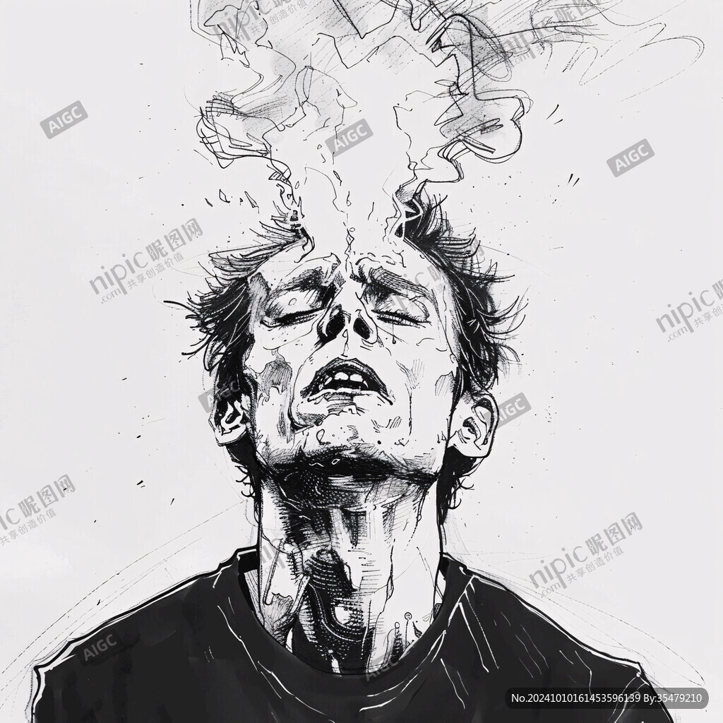 抽烟插画