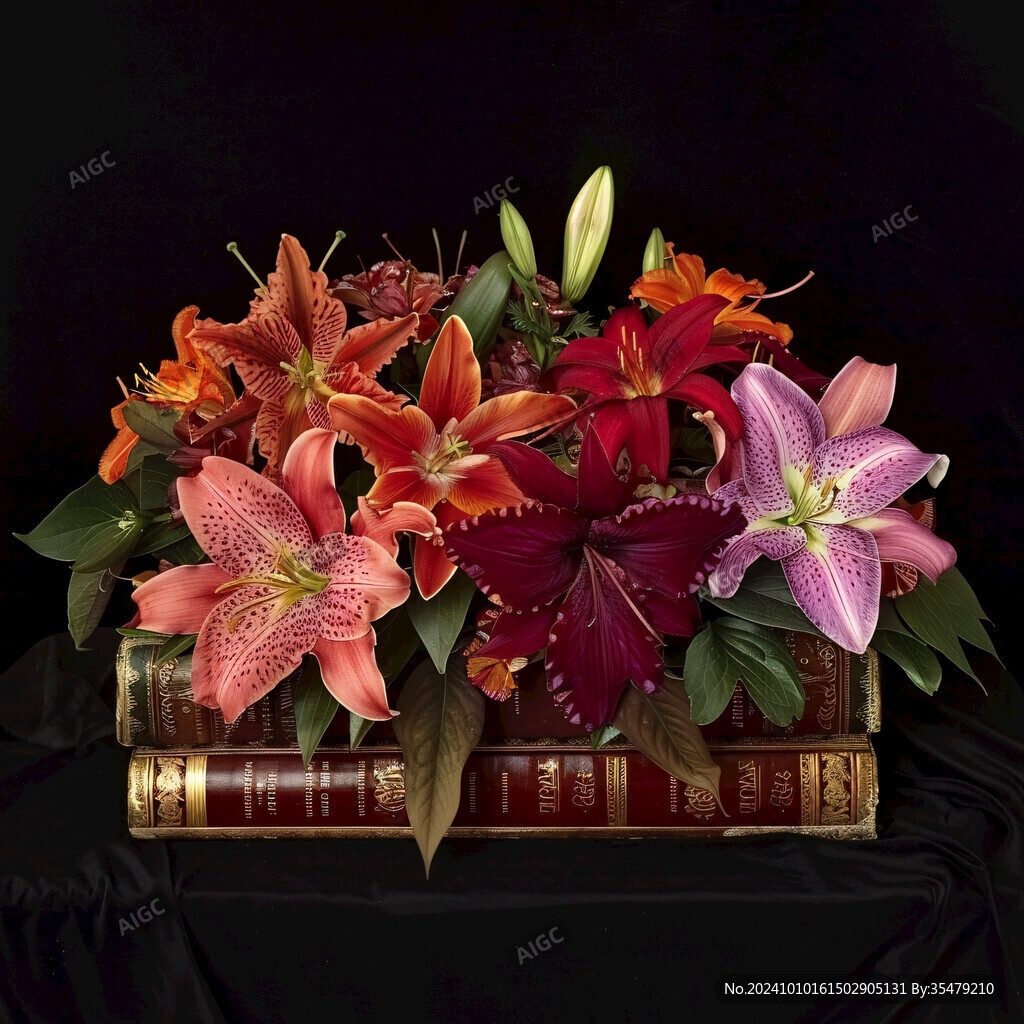 油画花卉百合