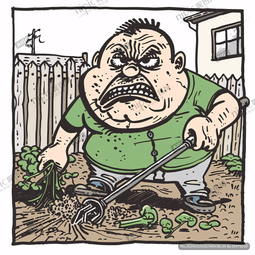 欧美卖菜人物手绘