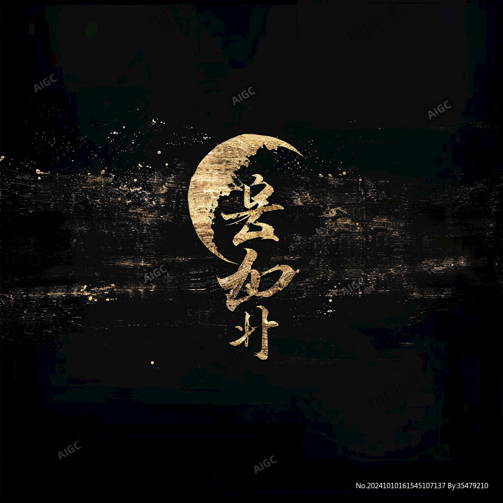 月亮书法字体设计