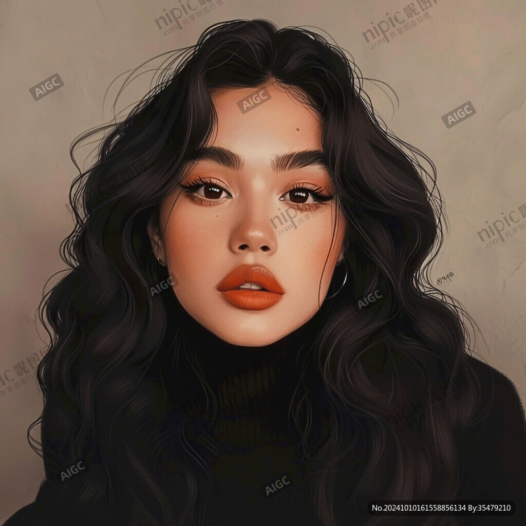 高级感女插画