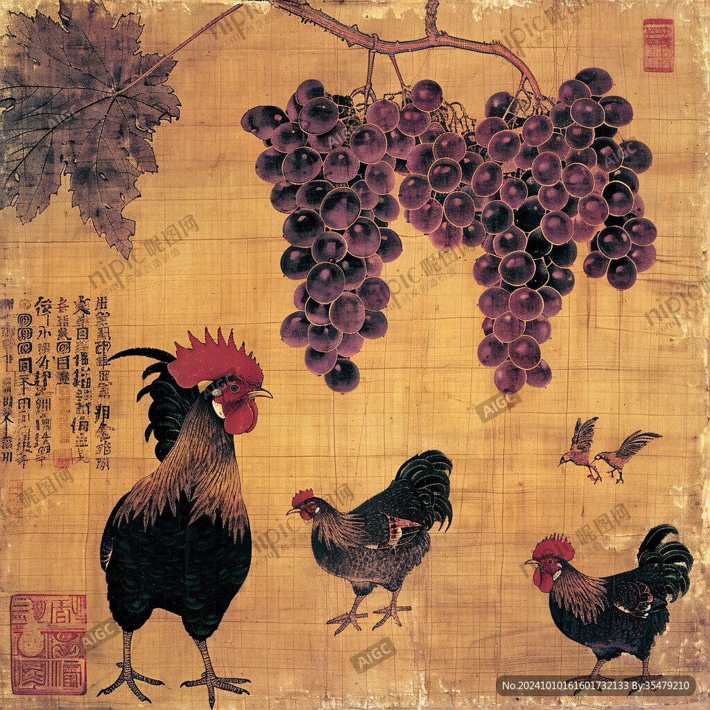 葡萄手绘海报