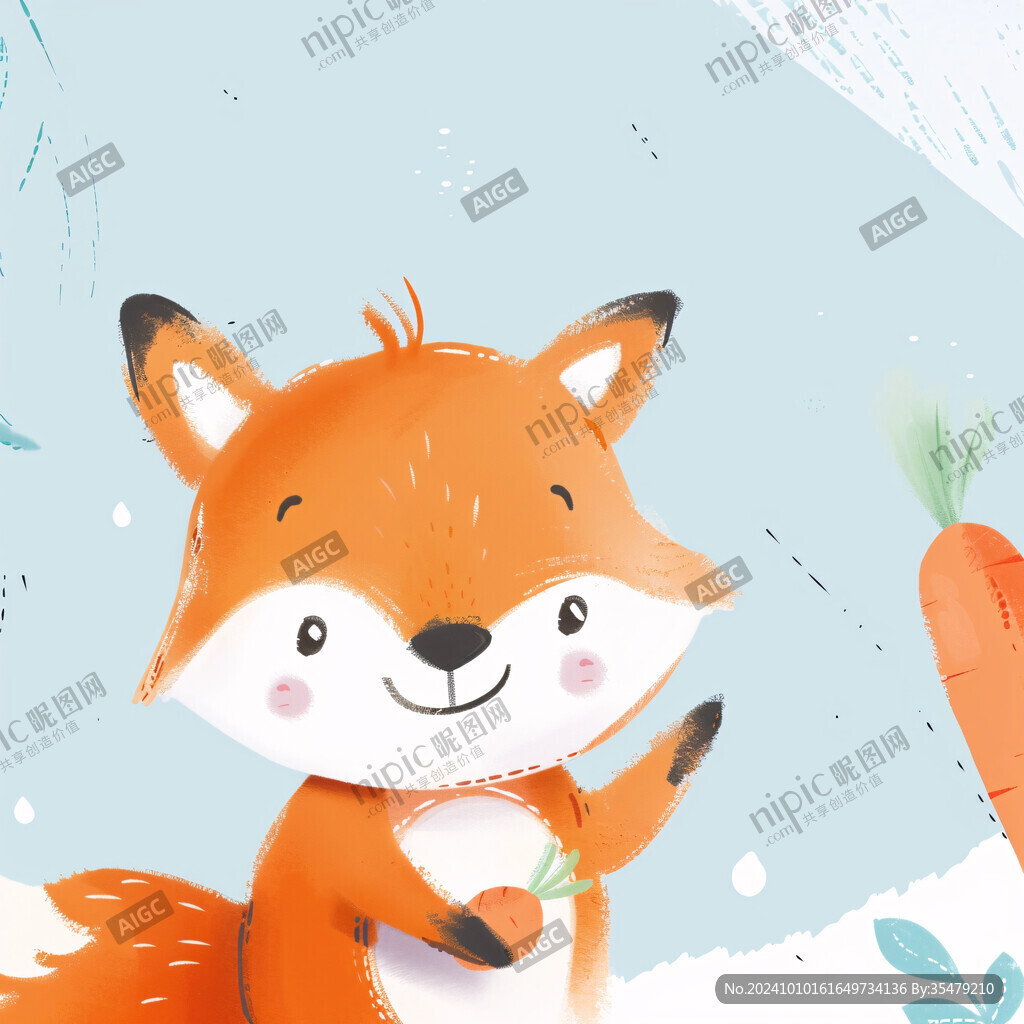 手绘可爱松鼠插画