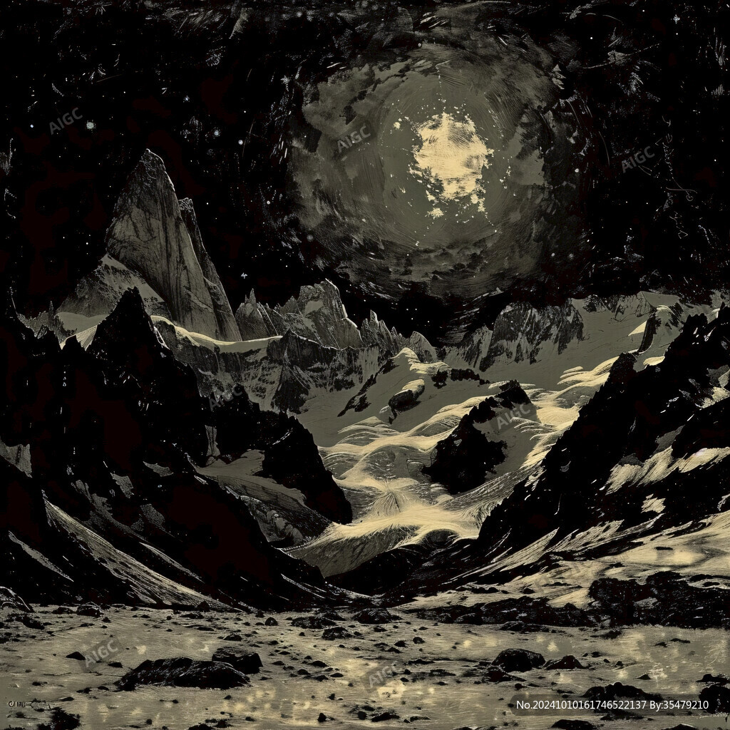 电脑绘画雪山