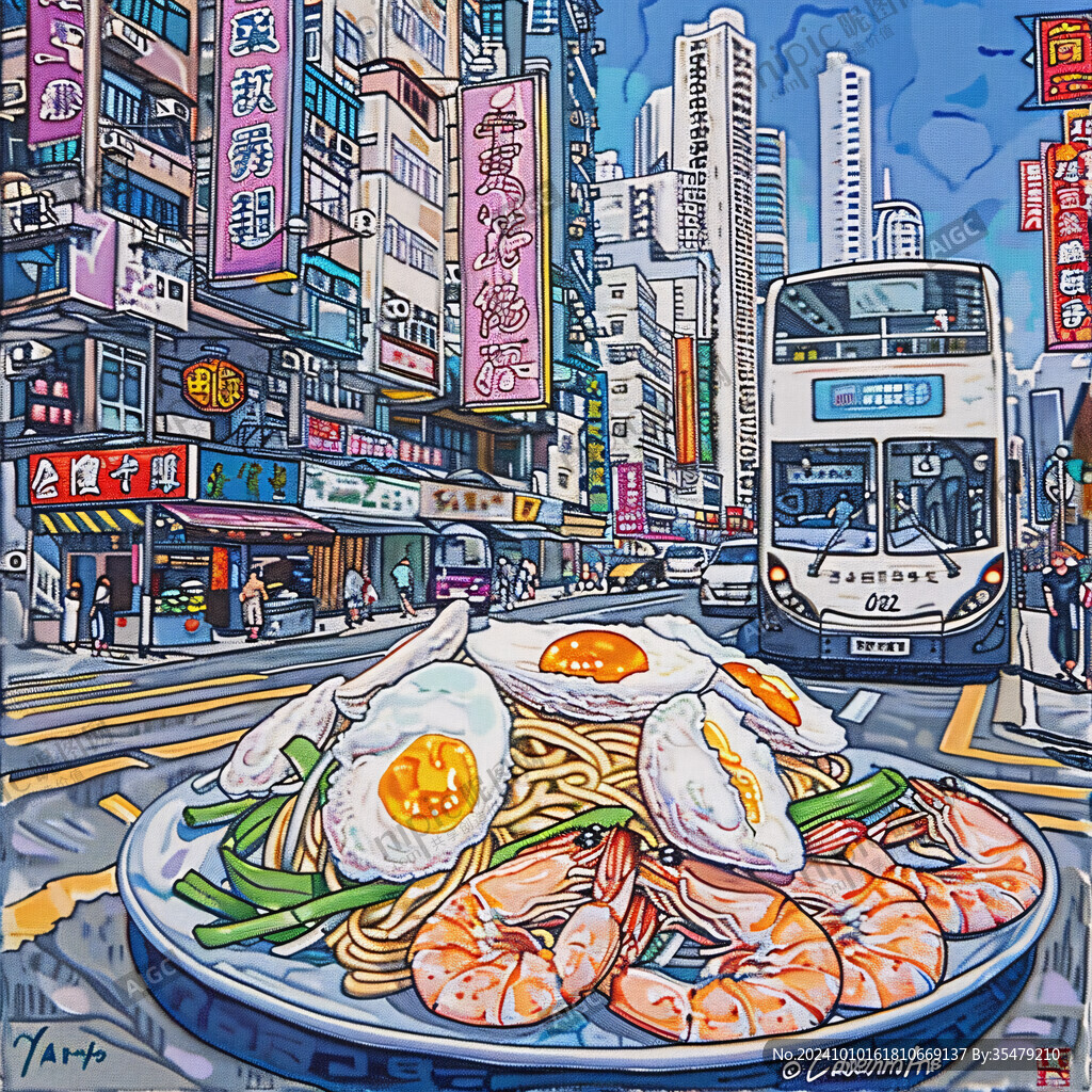 车仔面插画