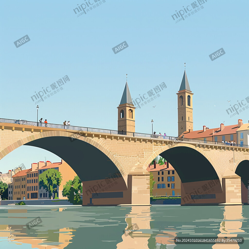 图卢兹建筑插画