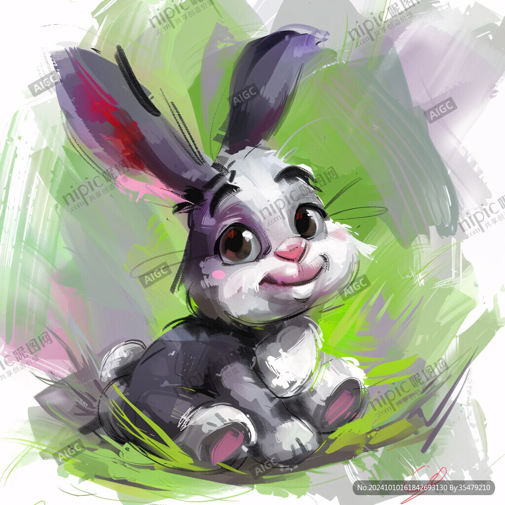 侏儒兔插画