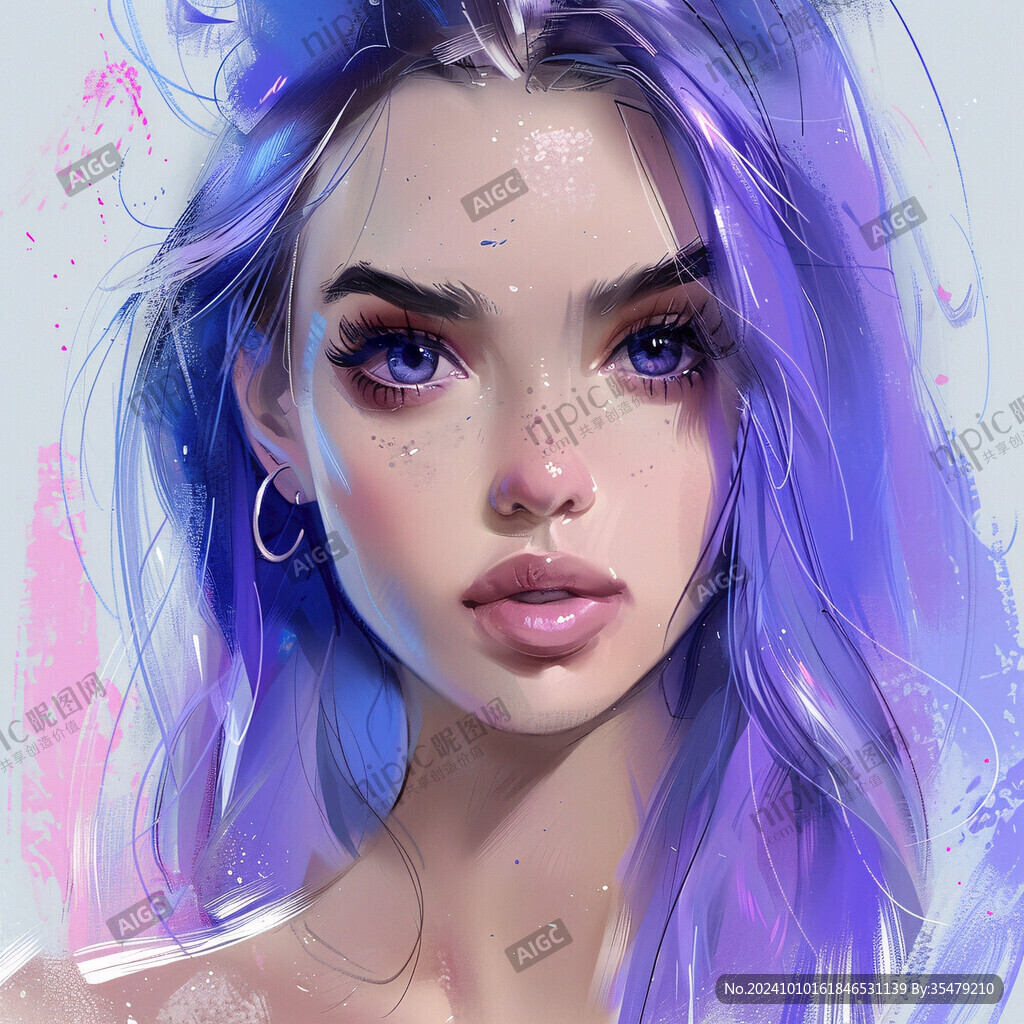 数字美女插画