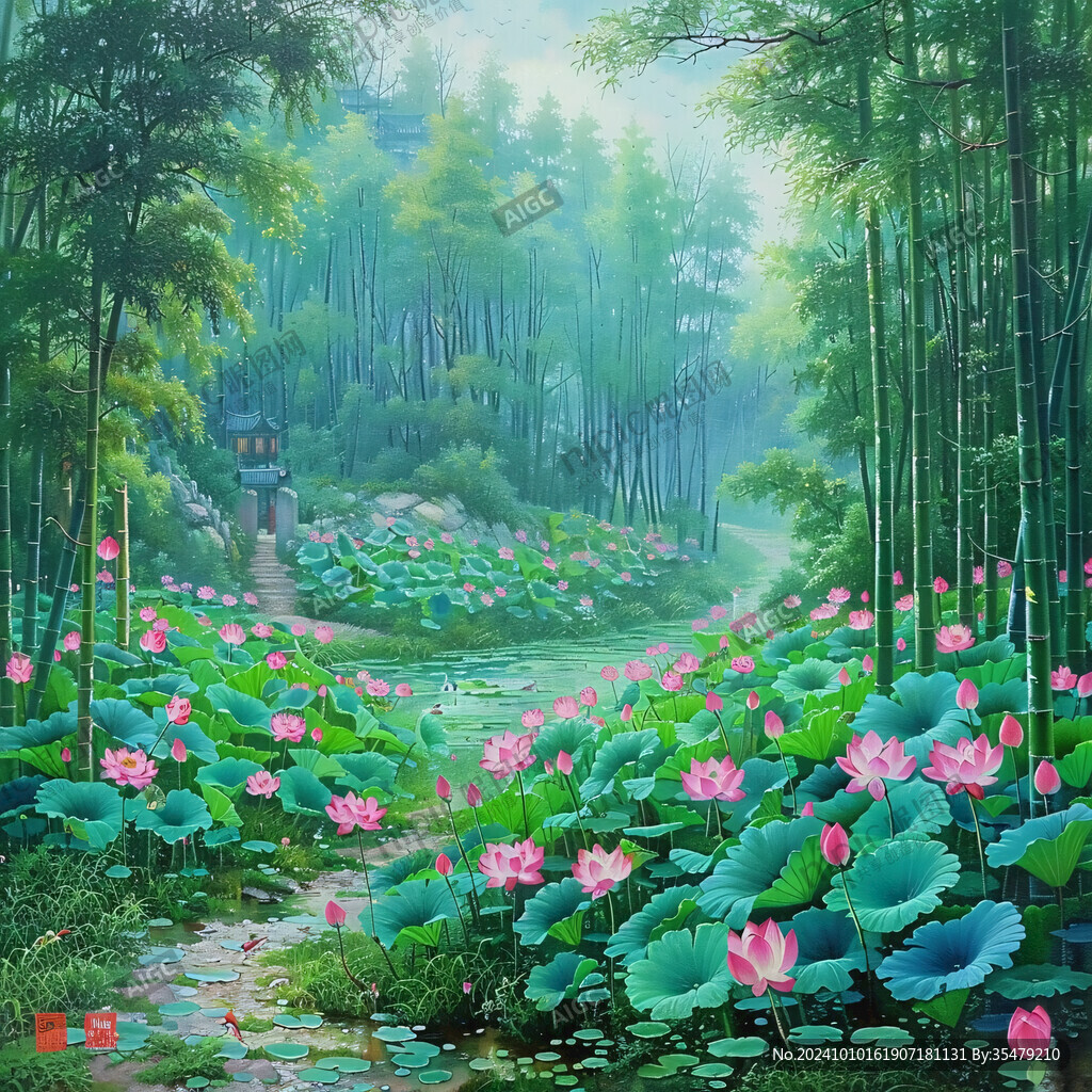 竹林立体画