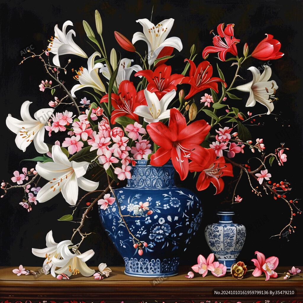 花瓶插画浮雕
