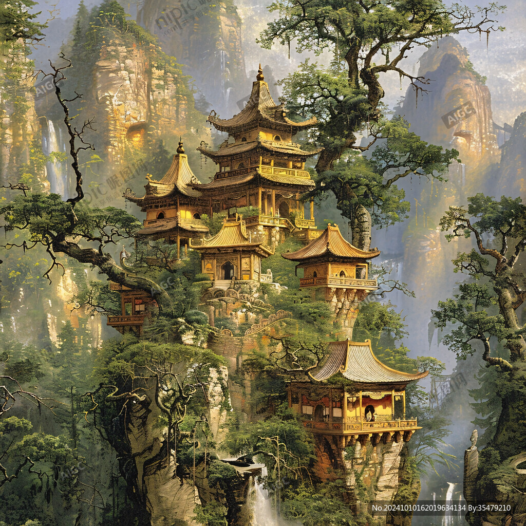 宫殿楼阁仙境仙人大殿