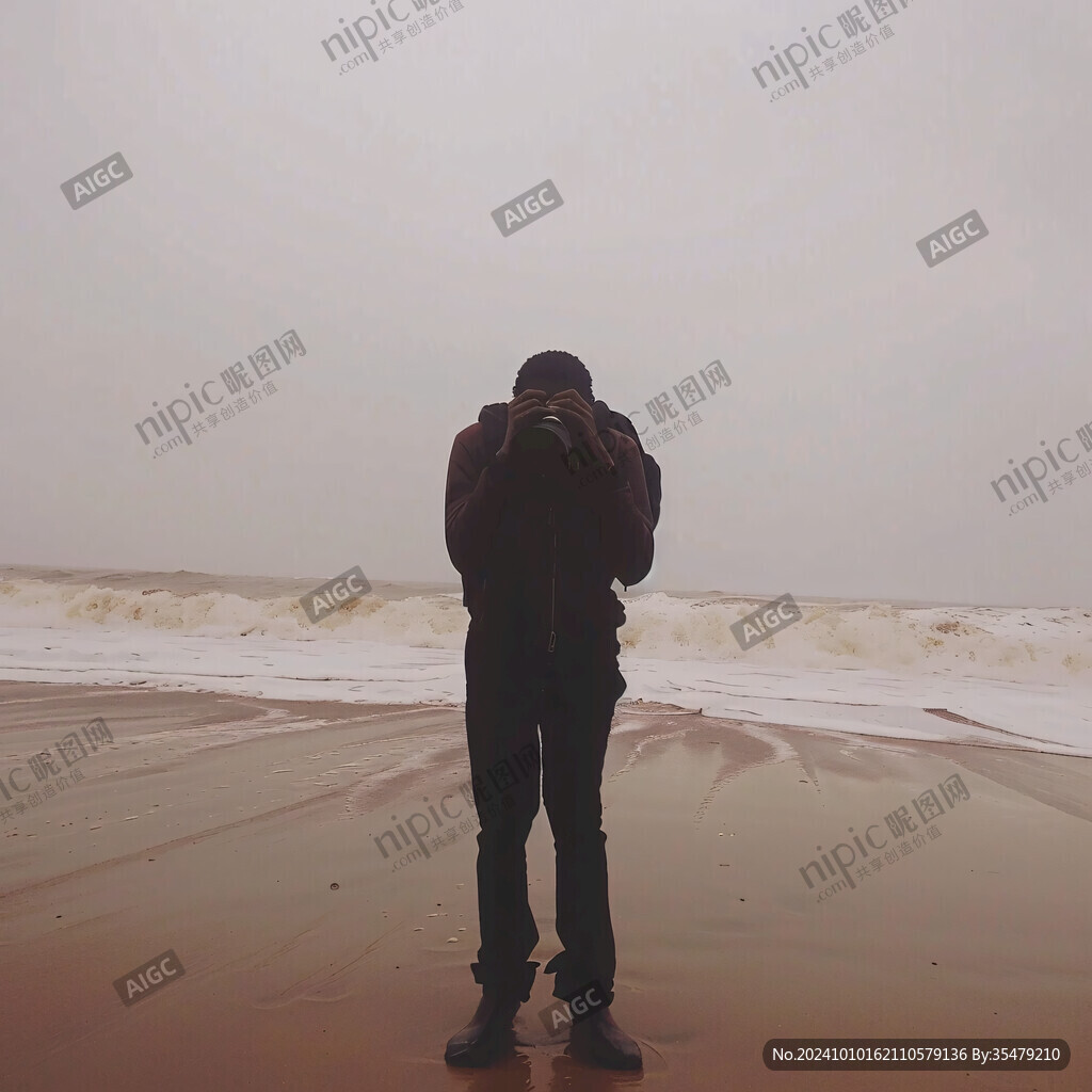 海边情侣背影