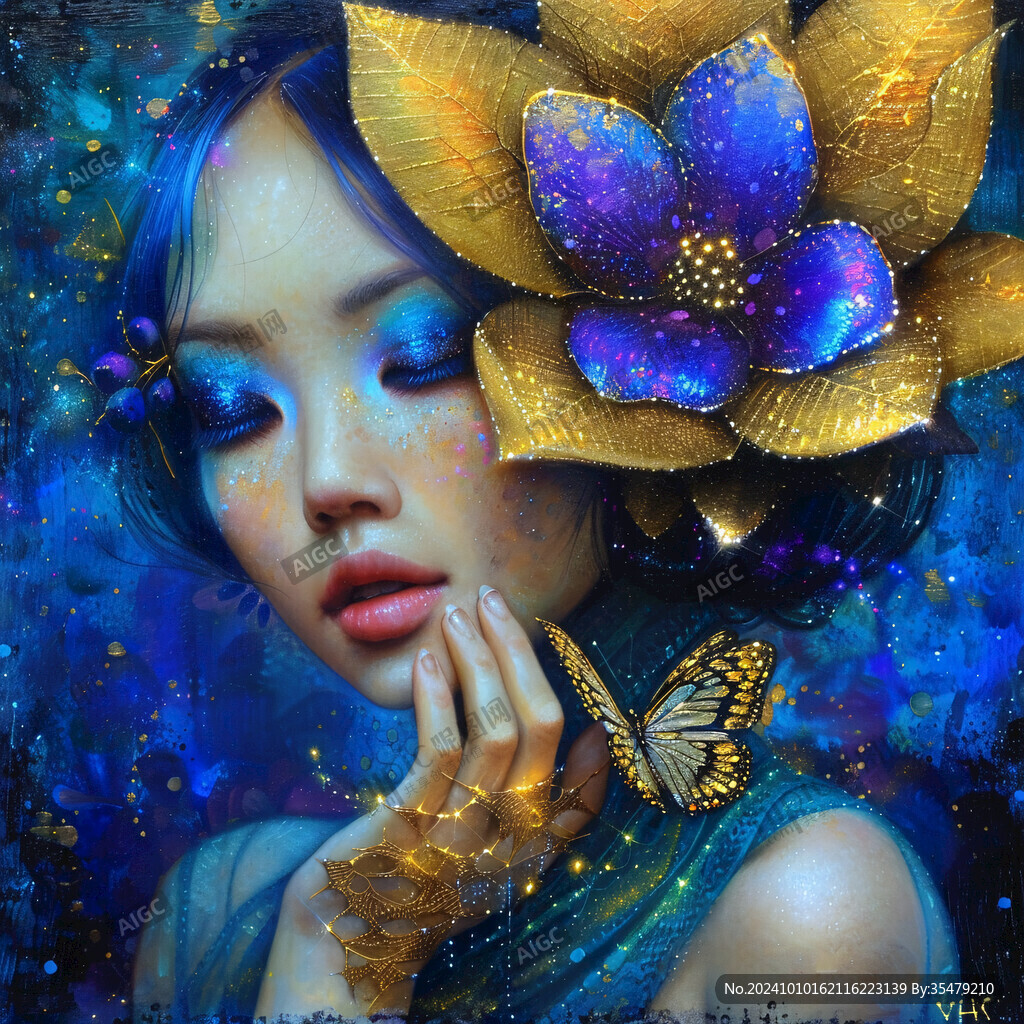 数字美女插画