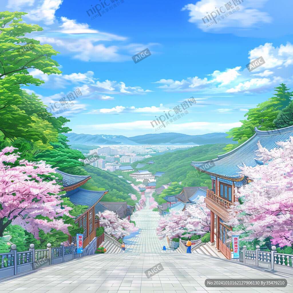 首尔插画宣传素材背景