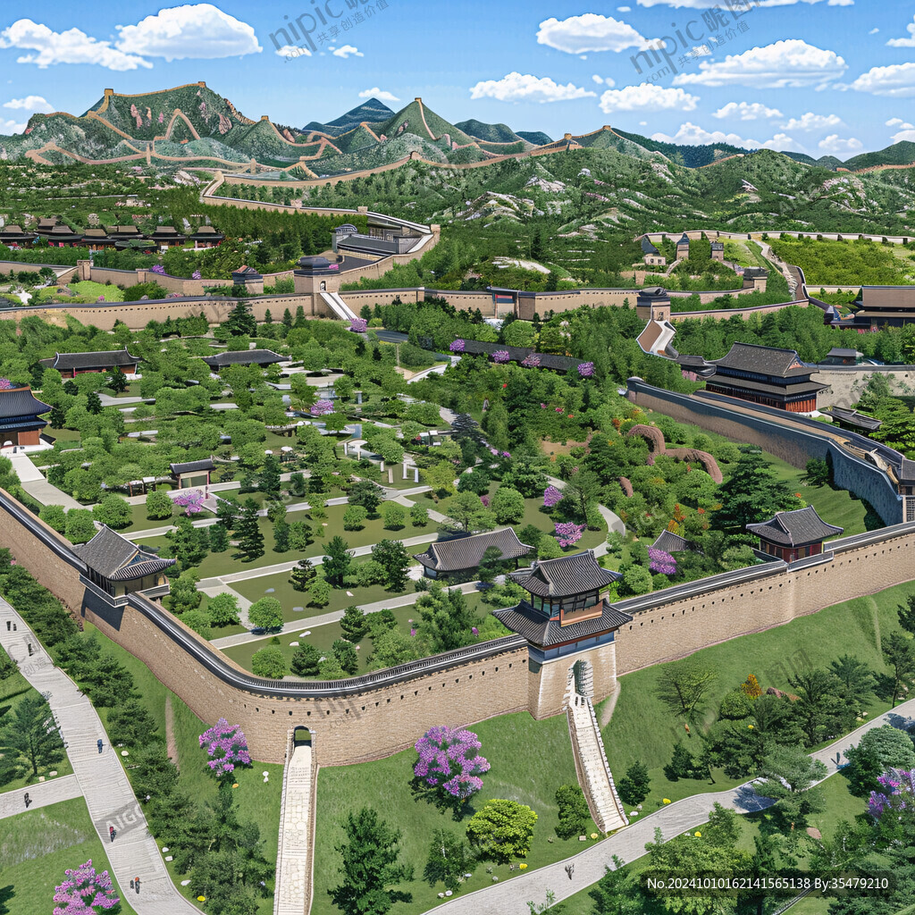 中国古代城池建筑模型