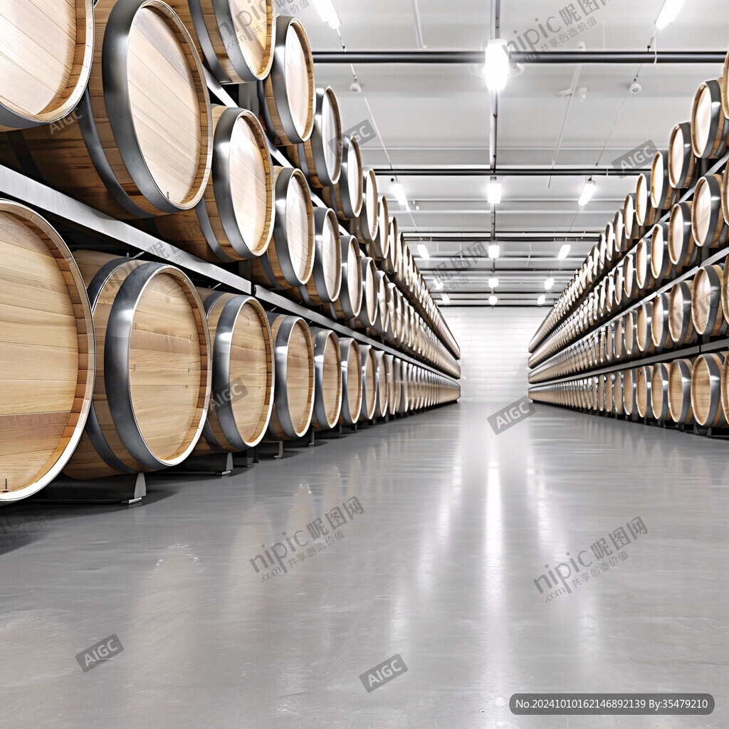 酒桶素材酒窖内景